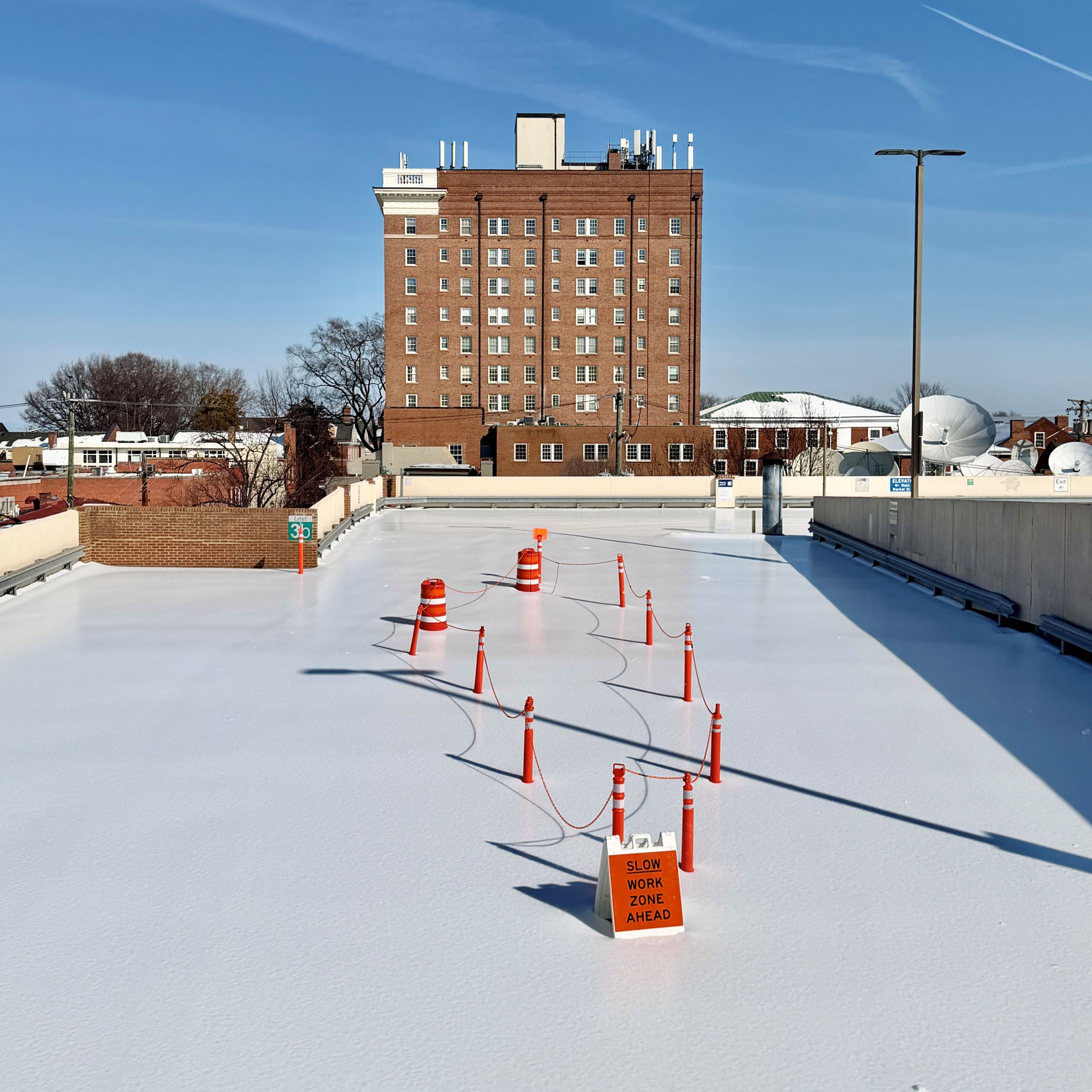 Parking garage snow image