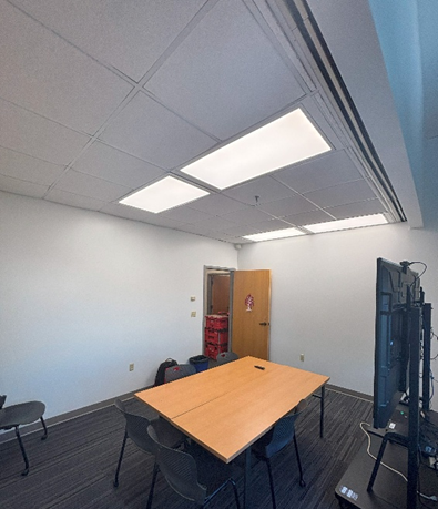 Before picture of lighting in small office